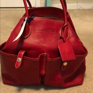 RED LEATHER DOONEY AND BOURKE BAG